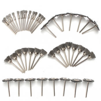 45pcs Stahldraht Rad Bürsten Set Dremel Zubehör für Präzisionswerkzeuge