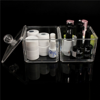 2 Gitter Acryl Make Up Speicher Organisator freie kosmetische Display Kasten Halter Nagellack