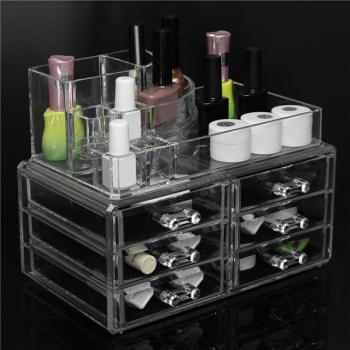 6 Schubladen Plexiglas Make Up Organizer Schubladen Kosmetik Anzeigen Halter Kasten Speicher 2 Layer