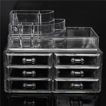 6 Schubladen Plexiglas Make Up Organizer Schubladen Kosmetik Anzeigen Halter Kasten Speicher 2 Layer