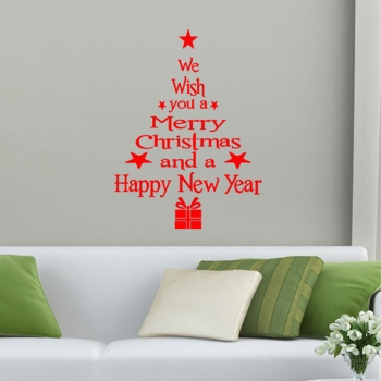 Herausnehmbare Frohe Weihnachten Baum Wand Fenster Aufkleber Zuhause Party Dekoration