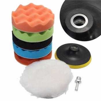 Drillpro 7pcs 3/5/6/7 Zoll Schwamm Polieren Wachsen Polieren Pads Kit für Auto Polierer