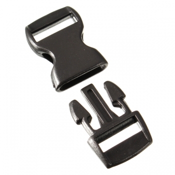 12st Schwarz Kunststoff Gebogene Veröffentlichung Haken Schnallen Umbrella Seil Armband Schnallen