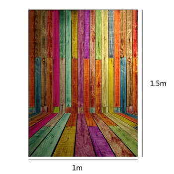 3x5ft 1.5x1m Bunte Holz Wand Boden Studio Prop Fotografie Hintergrund