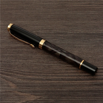 JINHAO 500 Marmorierte Black Gold Medium Feder Füllfederhalter Goldenen Clip Trim