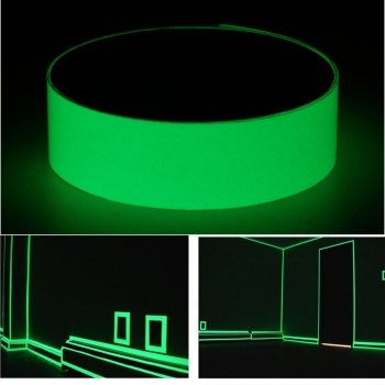 12mmx10m Langnachleuchtende Band Glow bei Dunkelheit Egress Safety Mark Bright Green