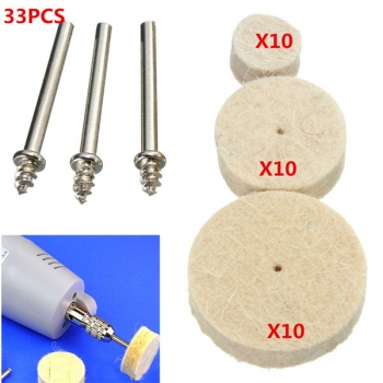 33pcs Wolle Polierscheibe Grinder Zubehör für Dremel