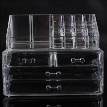 4 Schublade Acryl Klar Make Up Organizer Kosmetische Anzeige Nagellack Speicher Halter