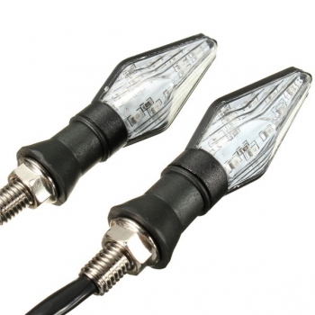 4pcs 12V Universalmotorrad LED Blinkeranzeige Gelbes Licht mit blauem