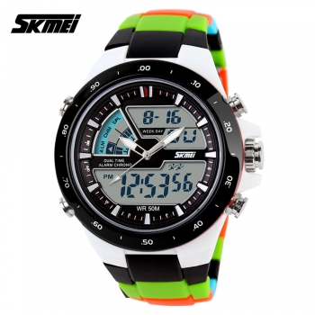 SKMEI AD1016 Analog Digitale Multifunktionale Wasserdichte Herren Sport Gelenk Uhr