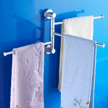 Badezimmer Aluminium Wand befestigter Handtuchhalter Speicher Halter mit 3 Drehen Rails