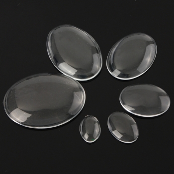 10Pcs Klar ovale Form Glascabochon Domes Charm DIY