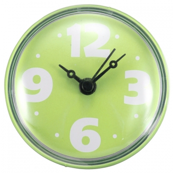 Bunte Badezimmer-Uhr-Glasfliesen-Wand-Fenster-Spiegel-wasserdichte Uhr mit Sauger