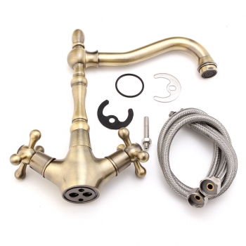 Klassiker Art Antique Copper Kitchen Waschbecken kalten und heißen Mixer Wasserhahn