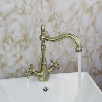 Klassiker Art Antique Copper Kitchen Waschbecken kalten und heißen Mixer Wasserhahn