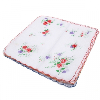 12st Dame Frauen Blumenmuster Handkerchief Baumwollfaser Square Tower