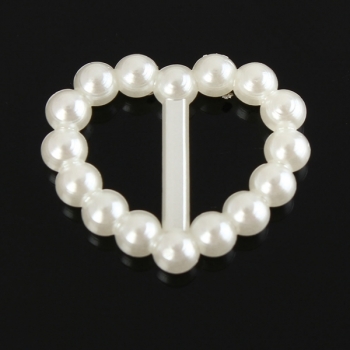 24X süße Perlen Herz Wölbungs Band Slider DIY Haar Dekoration