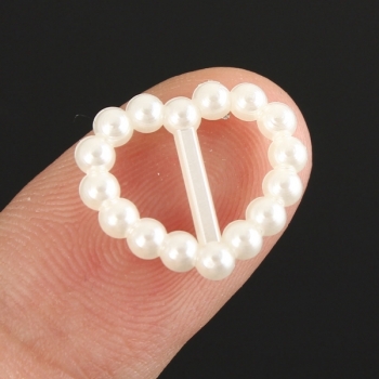 24X süße Perlen Herz Wölbungs Band Slider DIY Haar Dekoration