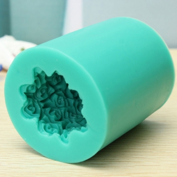 Silikon Rosen Blumen Kerze Form Seifen Form Zylinder Hochzeit DIY Backformen