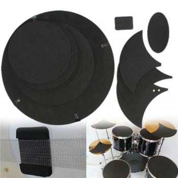 10Pcs Bass Snare Drum Sound off Mute Schalldämpfer Drumming Gummi Practice Pad Set