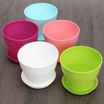 14 cm 6 farben kunststoff pflanze blume pflanzen blumentopf garten büro dekoration blumentopf mit tablett