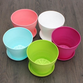 12 cm 6 farben kunststoff pflanze blume pflanzen blumentopf garten büro dekoration blumentopf mit tablett