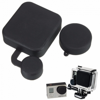 Schwarz Kamera Objektiv Schutzkappe Mit Gehäuse Tasche Set für GoPro Hero 3 3 Plus 4