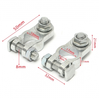 Excellway® BT01 2Pcs Positive Negative Ladungstyp Batterieanschlüsse Klemmenverbinder