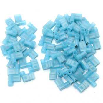 20 / 50Pcs Blau 16-14AWG 6.35mm 90 Grad Rechts Flagge Lucar Spade weiblichen Anschlüsse