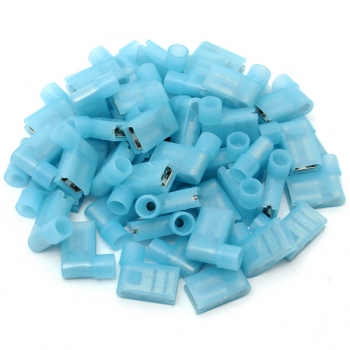 20 / 50Pcs Blau 16-14AWG 6.35mm 90 Grad Rechts Flagge Lucar Spade weiblichen Anschlüsse
