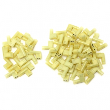 20 / 50Pcs Gelb 12-10AWG 6.35mm 90 Grad Rechts Flagge Lucar Spade weiblichen Anschlüsse