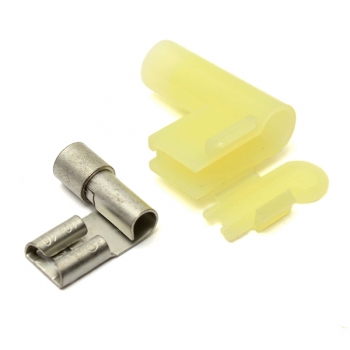 20 / 50Pcs Gelb 12-10AWG 6.35mm 90 Grad Rechts Flagge Lucar Spade weiblichen Anschlüsse