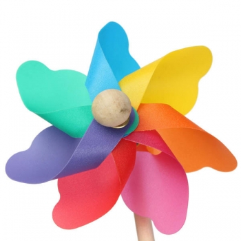 Bunte PVC hölzerne Windmühle Hausgarten Partei Hochzeits Dekoration Kind Spielzeug