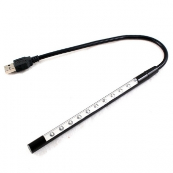 Flexible USB Black Metal Shell Hell 10 LED Licht für Computertastatur Lese Notebook 