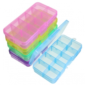 10 Slots Abnehmbare Pill Box Einstellbare Nagel Dekoration Fall Cosmetic Organizer Fach Lagerung