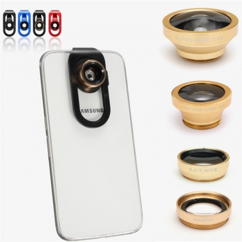 3 in 1 Universal Clip Lens Kits Fisheye Wide Angle Macro Mobile Phone Lens For iPhone Smartphones