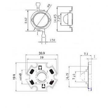 3W High Power LED PCB Birne Perlen Chips Auto Indoor Leselampe Aquarium Heatsink