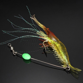 10pcs 7cm Luminous Garnele Fischen Soft Garnele Köder Hakengeschirr Köder Angelköder