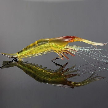 10pcs 7cm Luminous Garnele Fischen Soft Garnele Köder Hakengeschirr Köder Angelköder