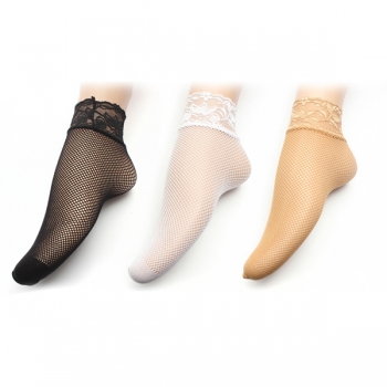 Frauen Spitze höhlen heraus Breathable Haken Silk Socken Rüsche Ineinander greifen reizvolle Knöchel Kurzschluss Socken aus