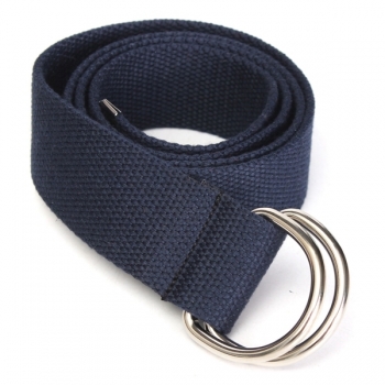 Unisex Canvas Gürtel Lässige Adjustable Stoff Webbing Taille doppelter Ring Gürtel