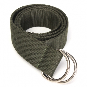 Unisex Canvas Gürtel Lässige Adjustable Stoff Webbing Taille doppelter Ring Gürtel