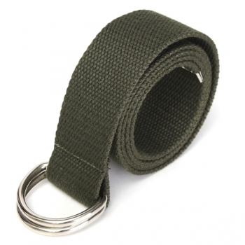 Unisex Canvas Gürtel Lässige Adjustable Stoff Webbing Taille doppelter Ring Gürtel
