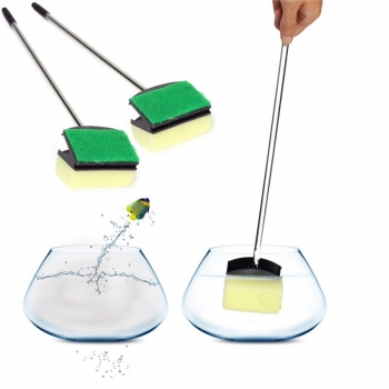 Aquarium Glas Pinsel Fisch Behälter Reinigungs Werkzeug Griff aus Edelstahl reinigen Algen Aquarium Supplies