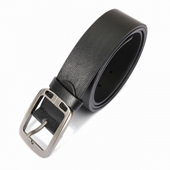 Männer Peritoneal Zweite Schicht Ledergürtel Schwarz Braun Dornschliesse Hosen Streifen