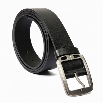 Männer Peritoneal Zweite Schicht Ledergürtel Schwarz Braun Dornschliesse Hosen Streifen