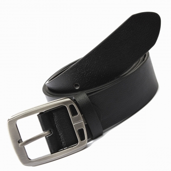 Männer Peritoneal Zweite Schicht Ledergürtel Schwarz Braun Dornschliesse Hosen Streifen