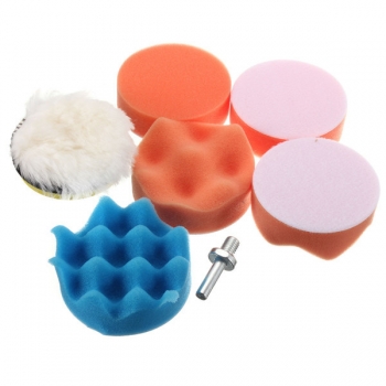 7pcs 3 Zoll Polierpad Polieren Waxing Rad mit M10 Drill Adapter