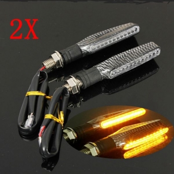 4pcs Motorrad LED Blinkeranzeige Blinkers Amber Light Carbon Körper Shell
