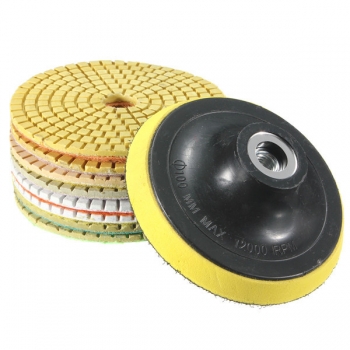 9pcs 4 Zoll 50-3000 Grit Diamantschleif Pads Set mit selbstklebende Scheibe Polieren Werkzeug